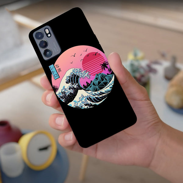 Husa compatibila cu Oppo Reno 5 4G model The great Wave of Kanagawa, Silicon, TPU, Viceversa