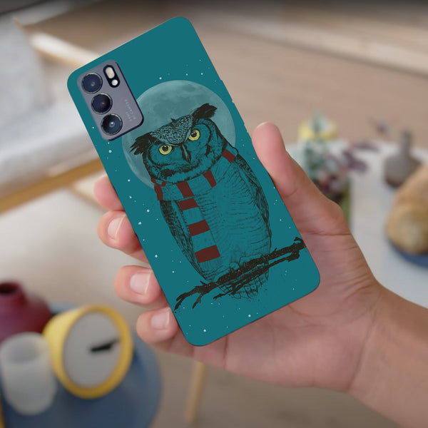 Husa compatibila cu Oppo Reno 5 4G model Winter Owl, Silicon, TPU, Viceversa