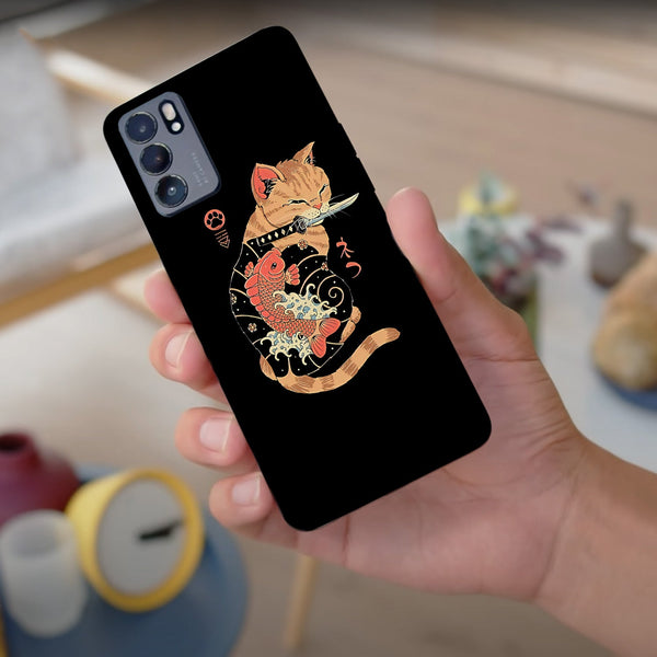 Husa compatibila cu Oppo Reno 5 4G model Yakuza cat, Silicon, TPU, Viceversa