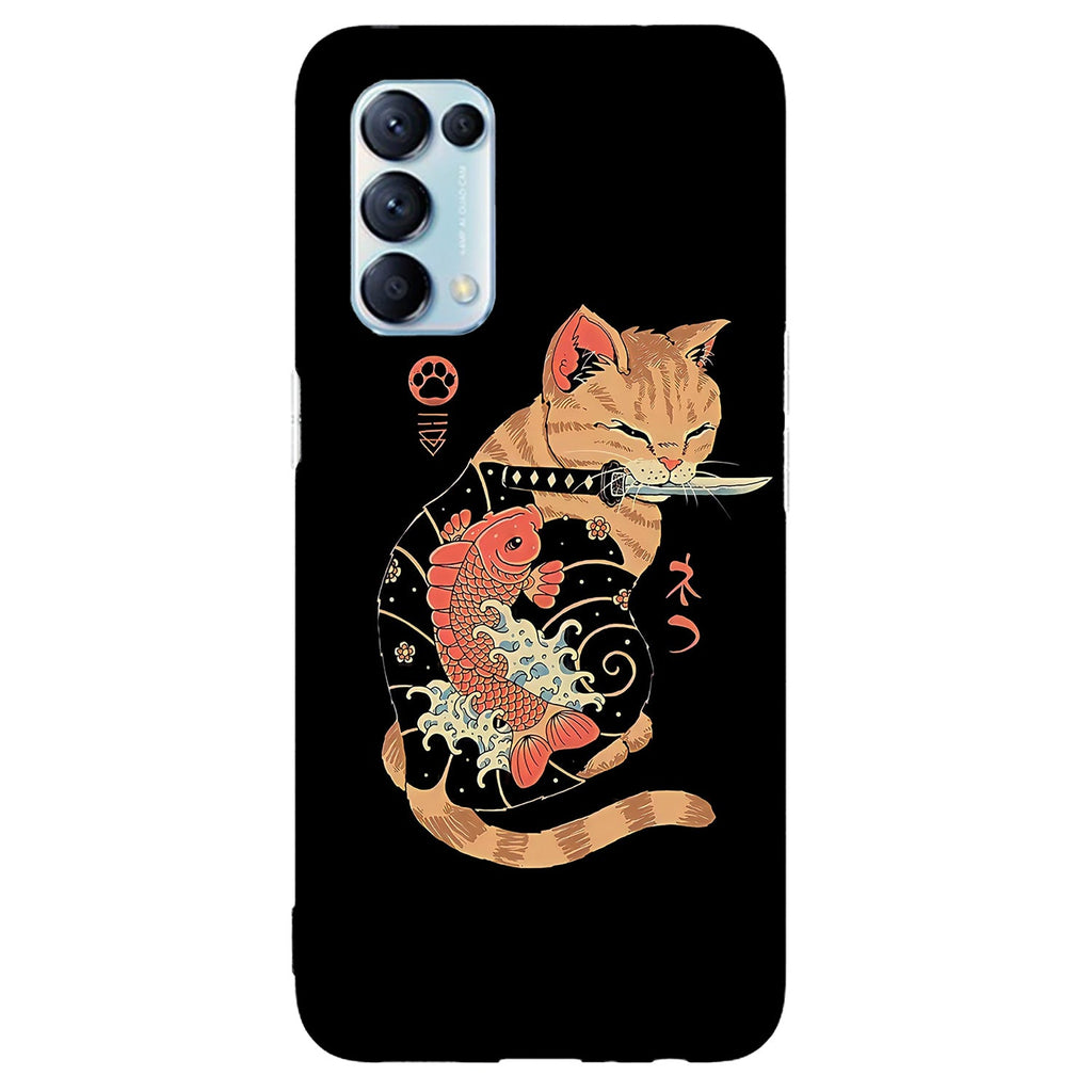 Husa compatibila cu Oppo A31 model Yakuza cat, Silicon, TPU, Viceversa